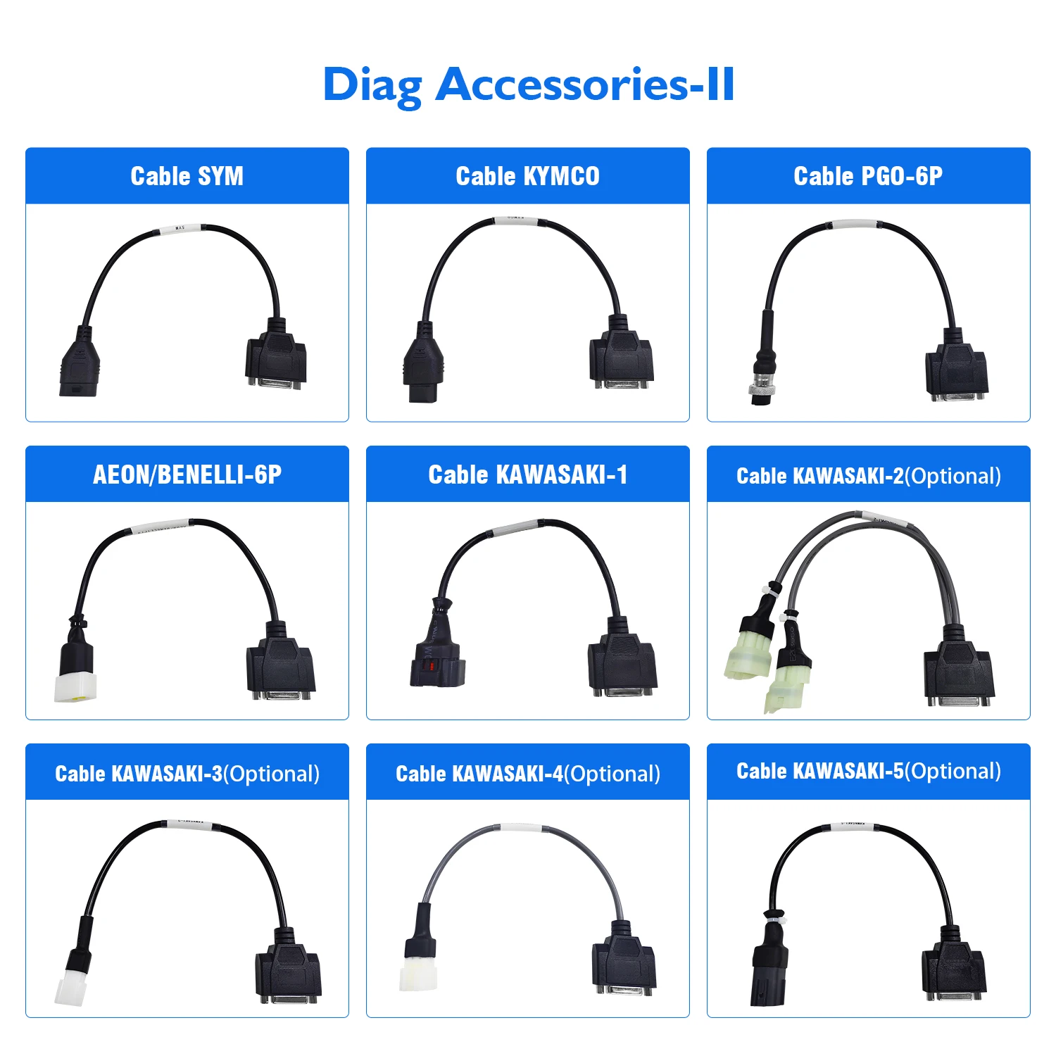 Motorcycle Diagnostic Cable Adapter OBD2 Connector for Yamaha Honda SUZUKI KAWASAKI CAN Truck/Moto Motorcycle JDiag M100 X208