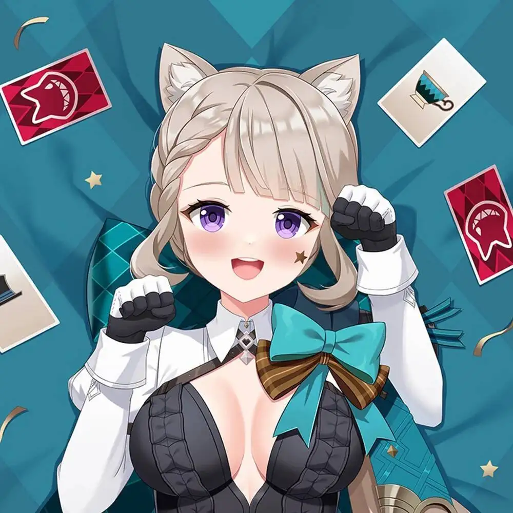 Genshin Impact Lynette Dakimakura 2WAY Hing 바디 케이스 애니메이션 베개 쿠션 커버 크리스마스 선물