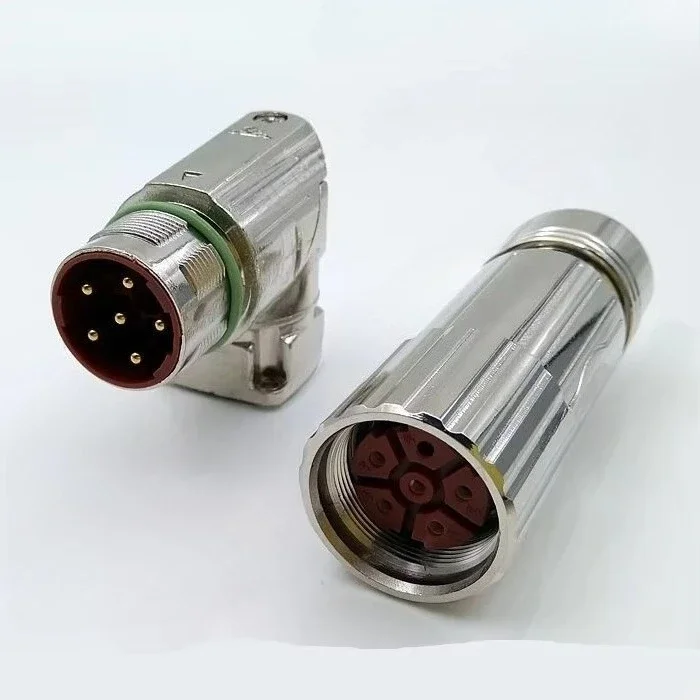 Straight M23 encoder connector 6 8 12 17 19 pin core power plug