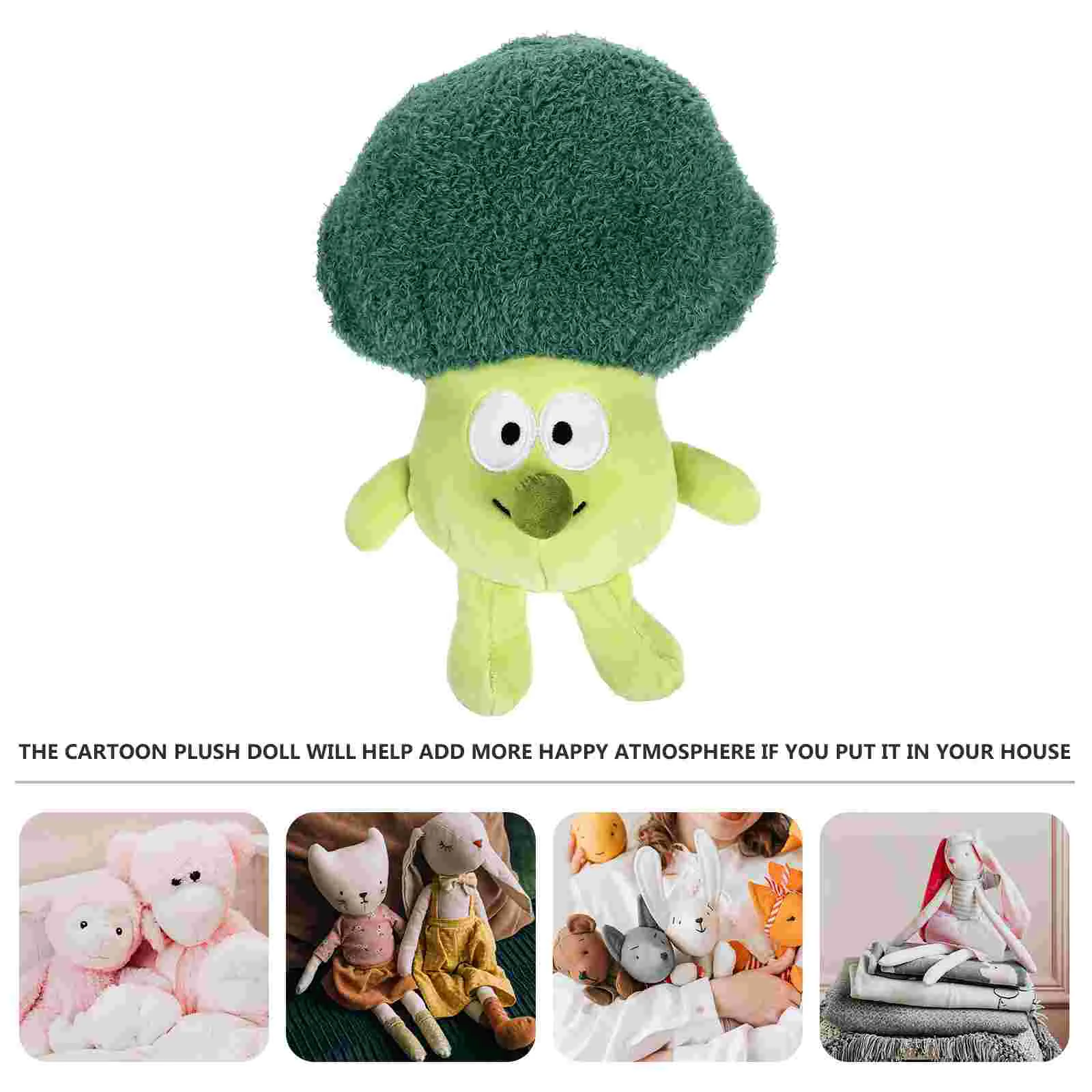 AdTosLittle Broccoli en peluche, jouet de dessin animé, 1 pièce