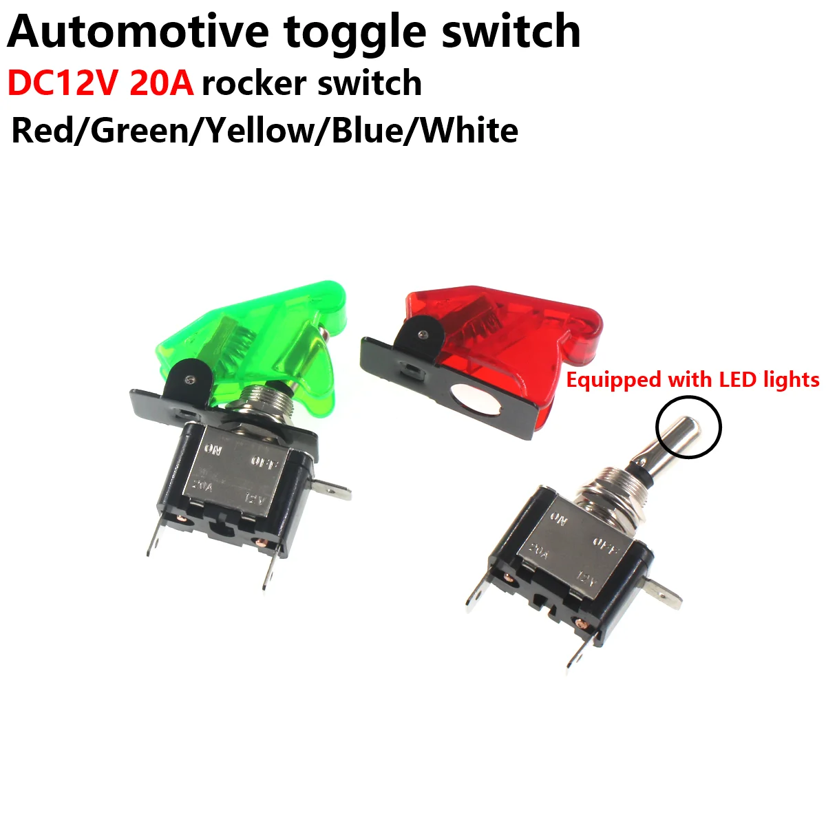 ASW07 Car Modification with light toggle switch with cover racing power switch DC12V 20A rocker arm switch