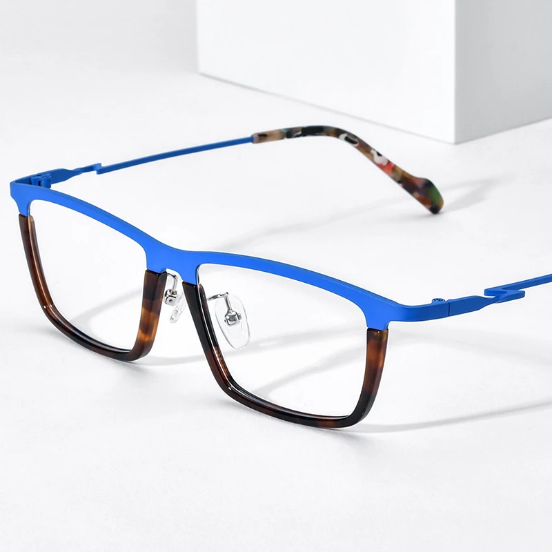 نظارات FONEX-Acetate تيتانيوم للرجال والنساء ، نظارات مربعة ، نظارات عصرية ، نظارات جديدة ، F85792 ،