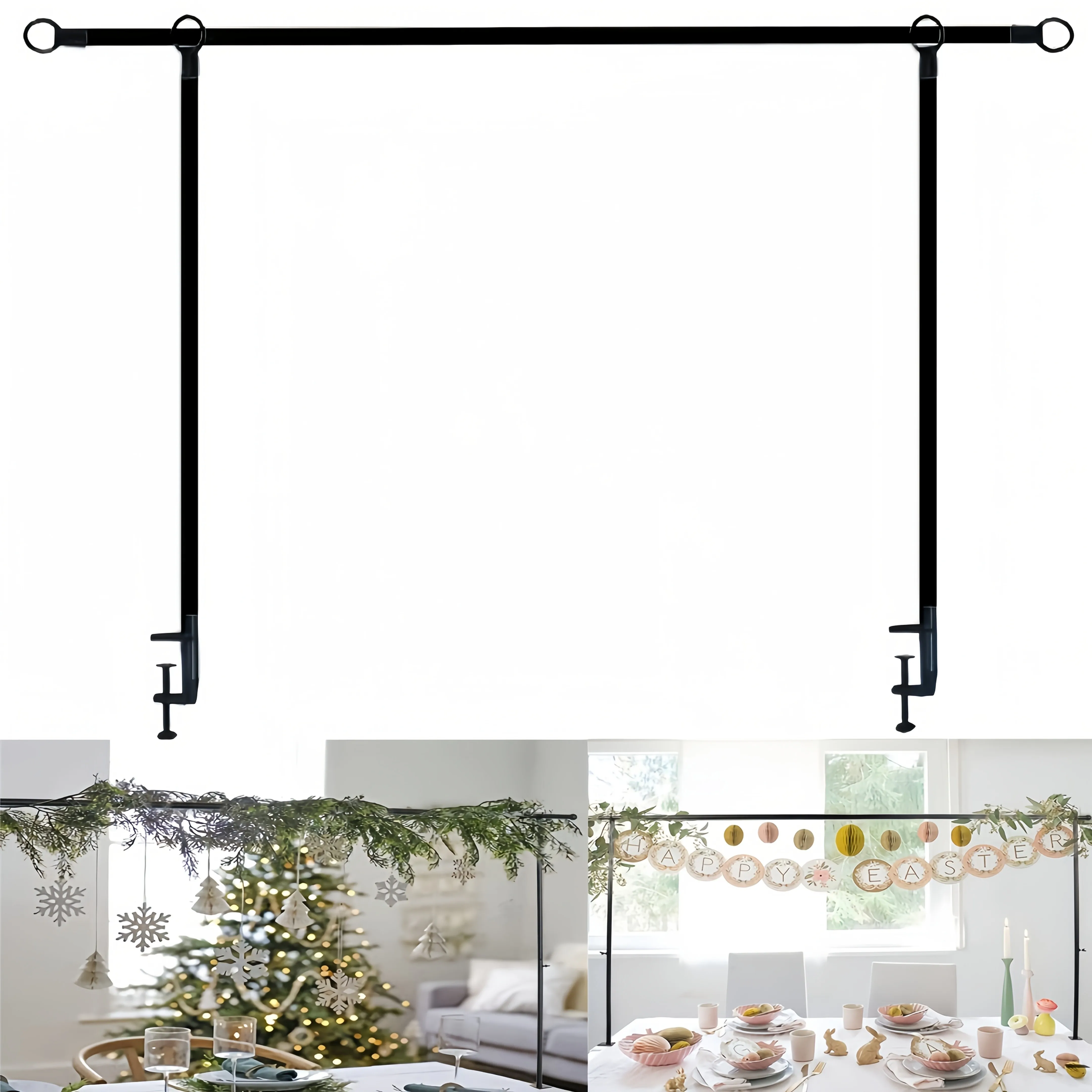 Adjustable Table Frame Arch - Heavy-Duty Iron Structure, Expandable from 2.4 Feet to 8.5 Feet - Wedding, Birthday, Halloween, Christmas Decorations, Party Event Home Decoration - Solid And Durable Multi-Functional Table Frame, Elegant Decoration