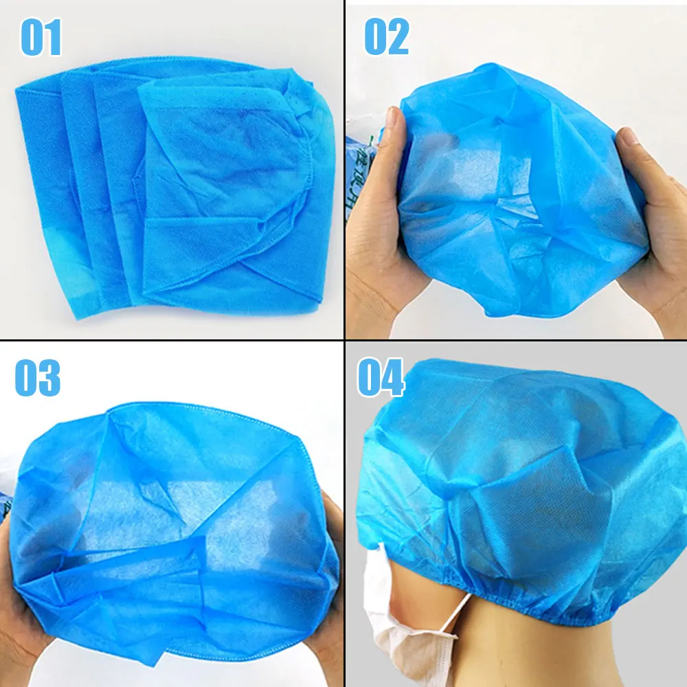 40-200Pcs Medical Disposable Sterile Surgical Round Cap / Bar Cap Non Woven Dust Cap Medical Clinic Protective Supplies
