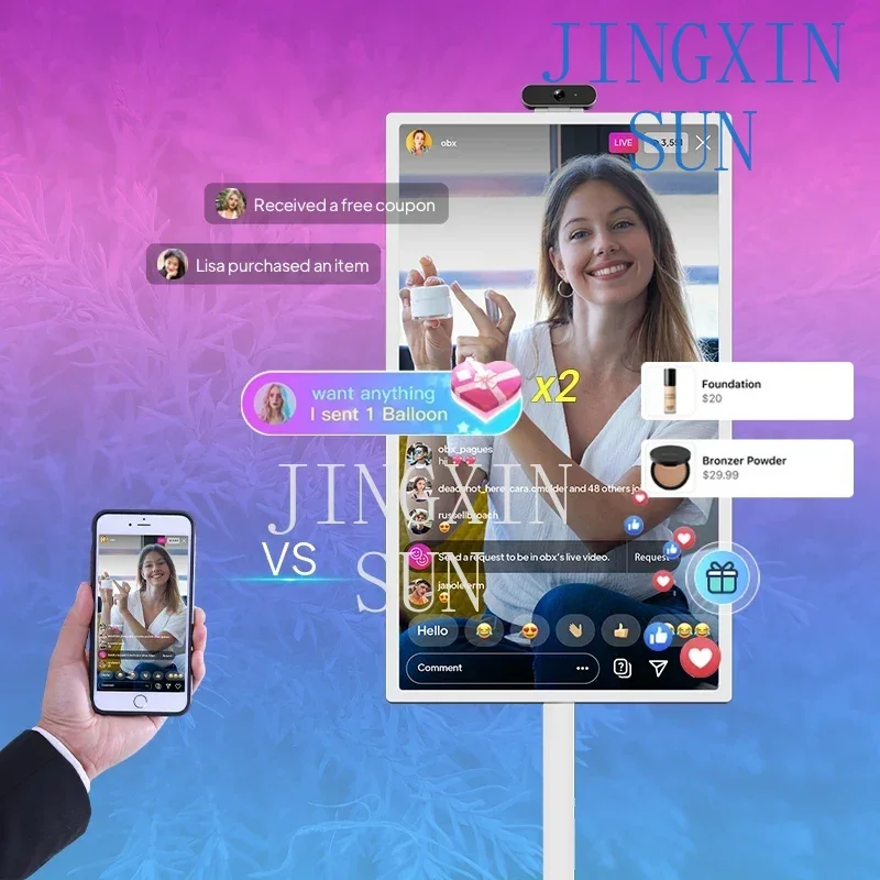 Professional 24 Inch 32 inch Remote Incell Touch TikTok Smart Live Streaming Equipment Machine For Facebook Youtube