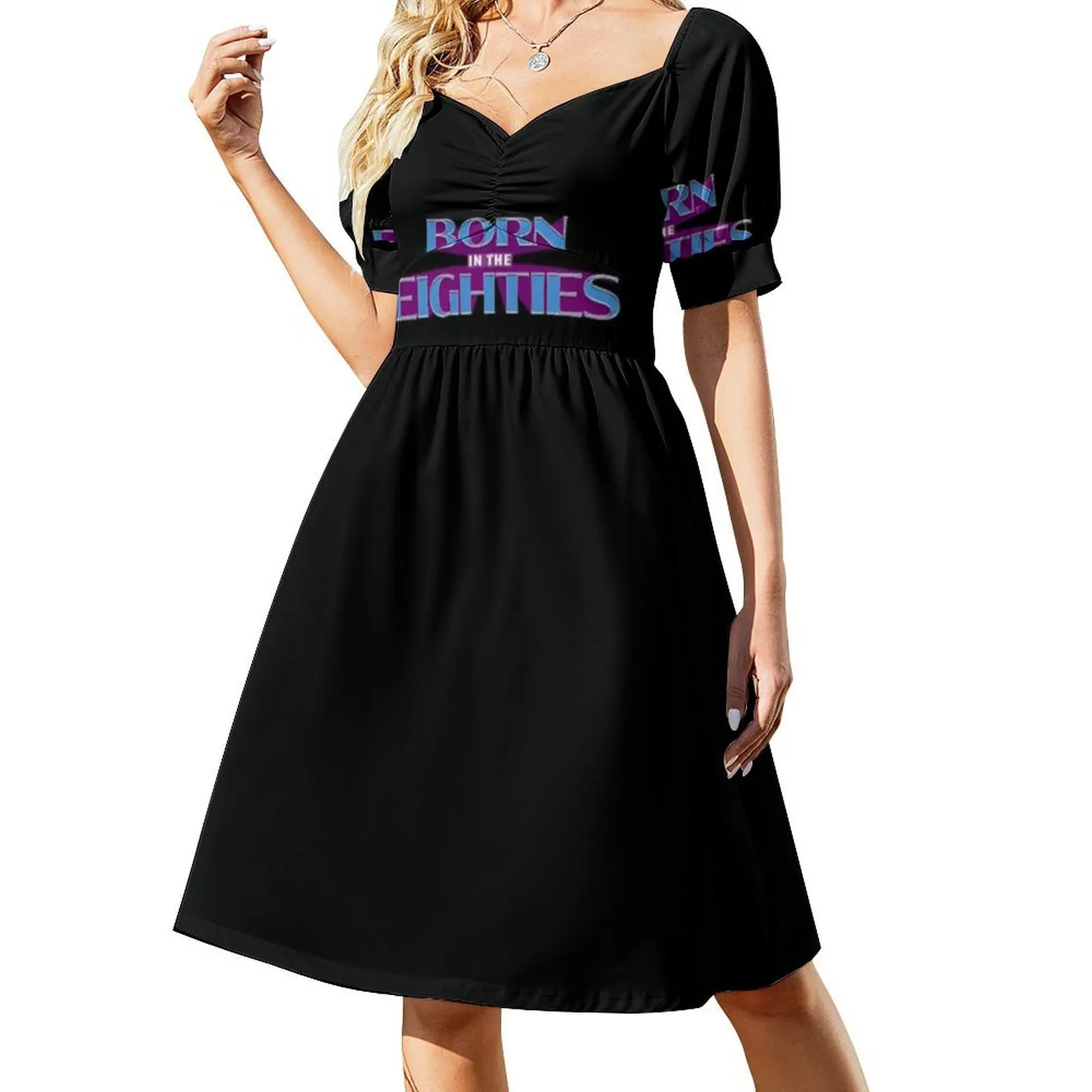 ولد في الثمانينيات فستان بوهيمي بدون أكمام متعدد الطباعة فستان حفلة عطلة الشاطئ ولد في الثمانينيات ولد في فستان المرأة #2