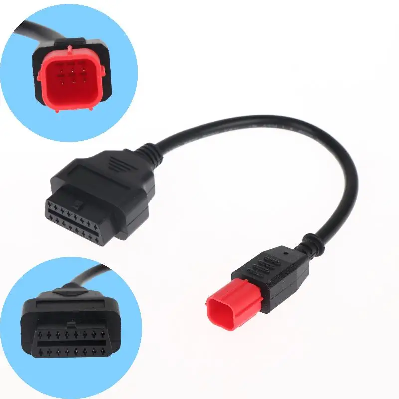 16pin To 6pin OBDII Diagnostic Cable OBD Adapter For Z-serie/Versys-serie Motorcycle OBD Connector Adapter