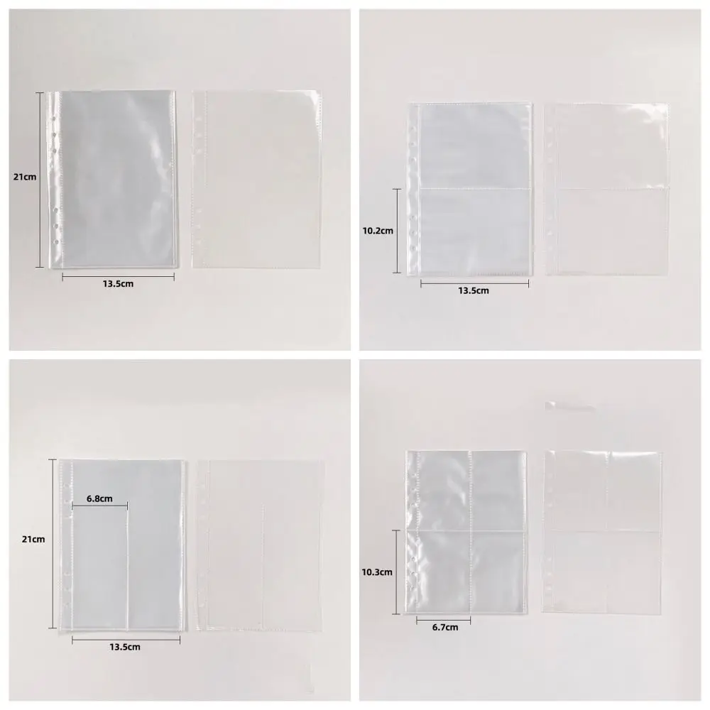 10 pçs a5 idol photocard titular páginas internas transparente horizontal pasta páginas internas 1/2/4 grades verticais