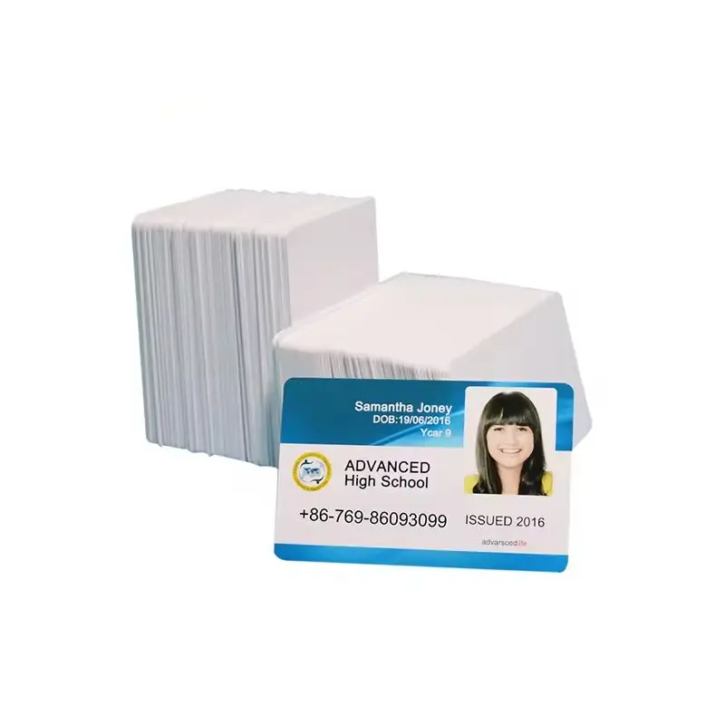 100 pcs/Lot 86x54x76mm White Blank PVC Plastic Cards Without Chip for Zebra ID Card Printer