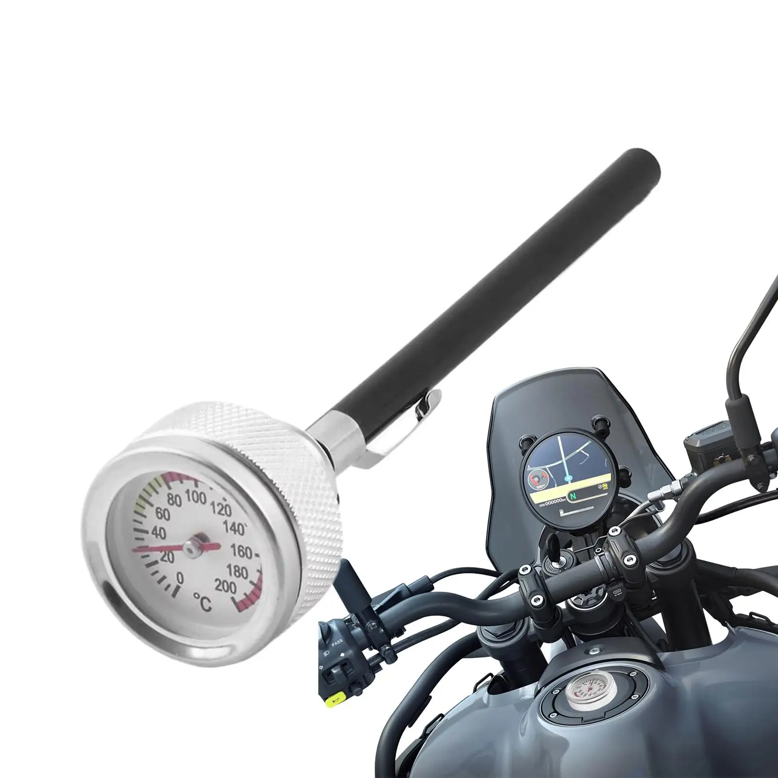 For For M20 X 2.5 Oil Cap Replacement Indicator With Temperature Gauge Motorbike Matte Metal Tank Cover For Motorcycling Riding