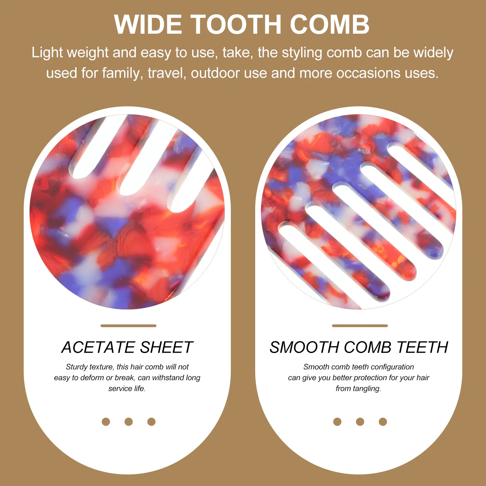 

Hair Comb Wide Tooth Portable Lightweight Detangling Scalp Comb for Men Women Daily Salon Outdoor Use Combs for Men