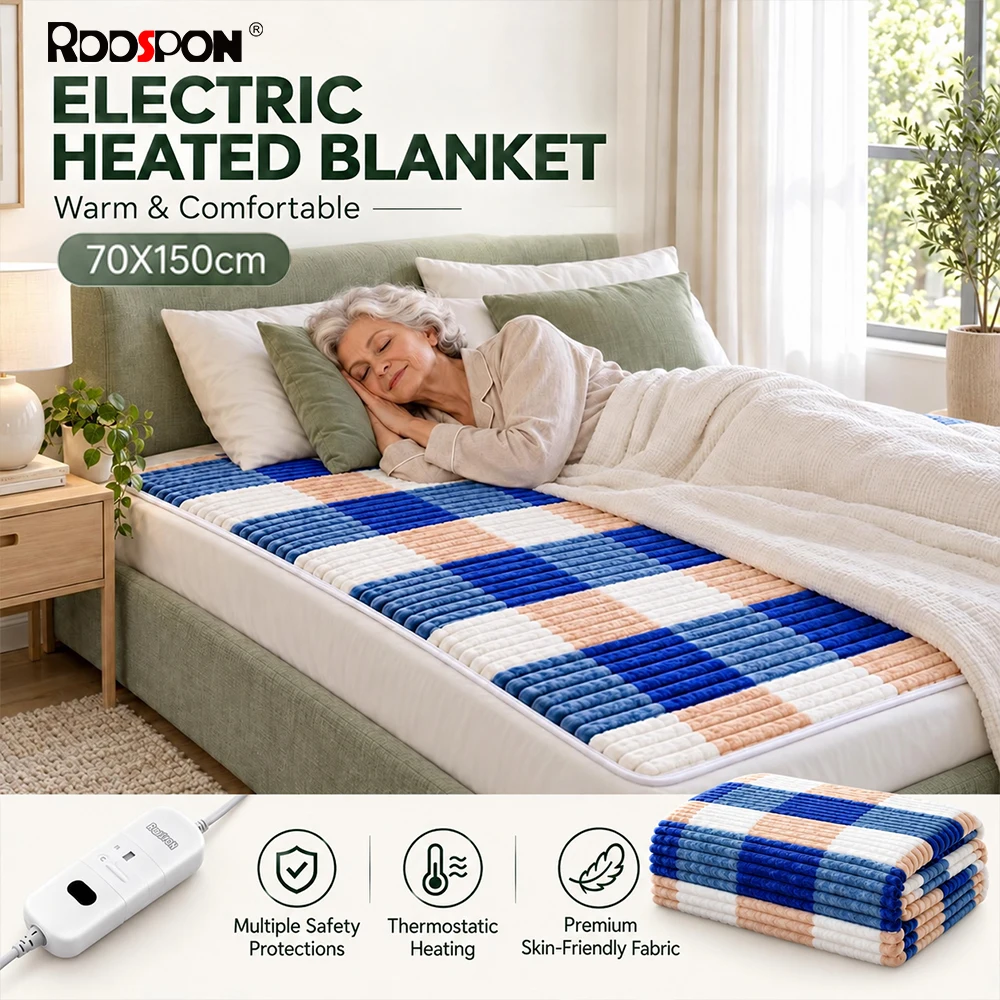 EU Plug Electric Blanket Smart Control Heated Blanket Extra-Thick Heating Elements Household Winter Floor Mat for the Bedroom