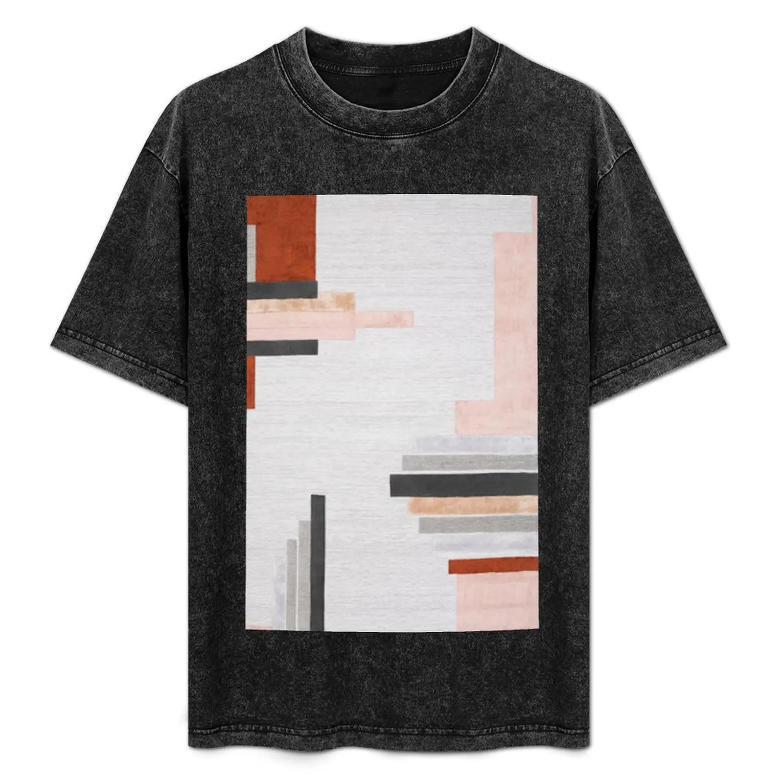 

geometric rectangular pattern , layered T-Shirt Large Size Breathable Tee
