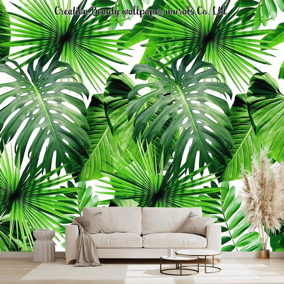 

Tropical Green Botanical Leaf Wallpaper Bedroom Plant Mural Wall Decor Living Room Tv Background Papel De Parede Wall Paper
