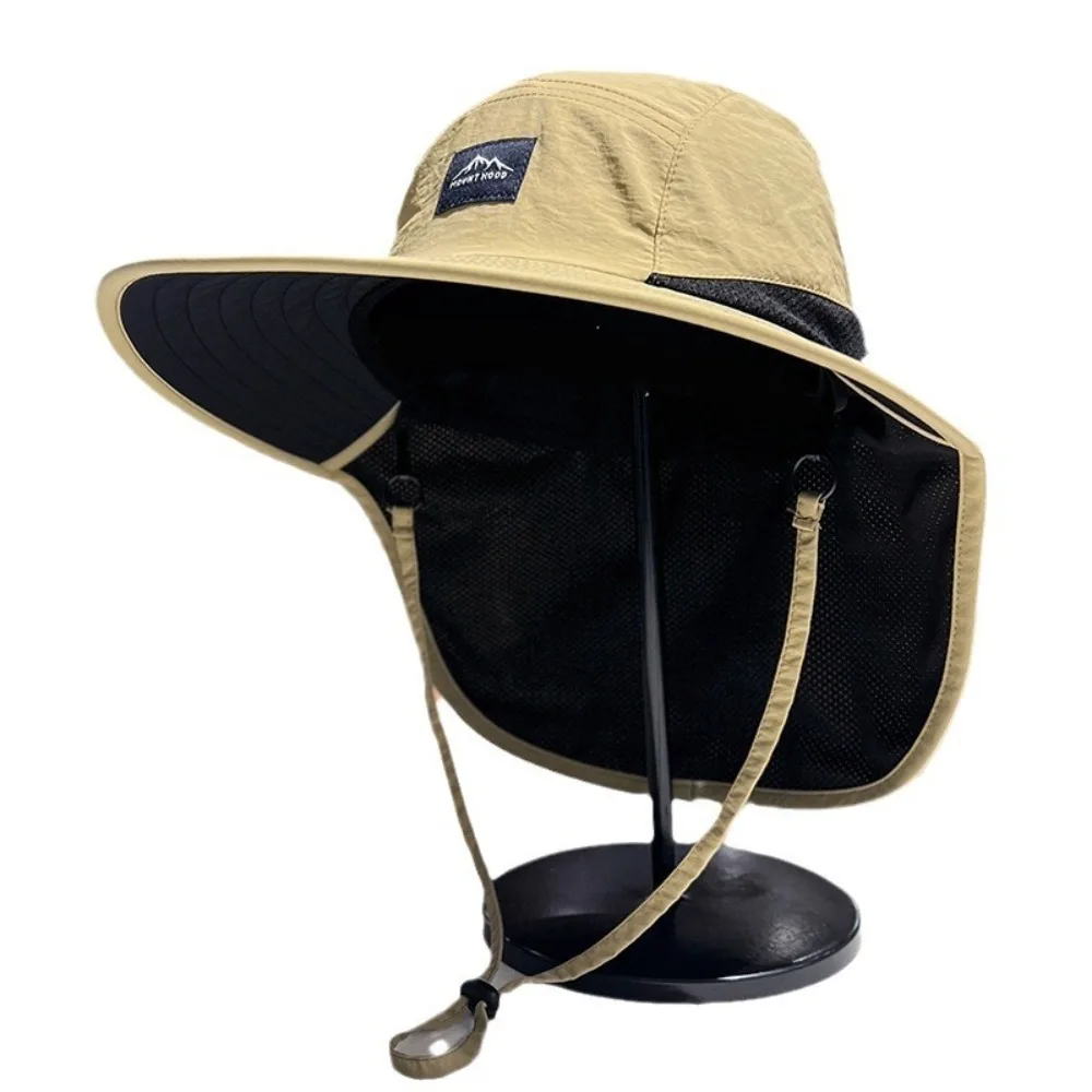 

Breathable Wide Brim Shawl Neck Protection Sun Cap Neck Ear Cover Bucket Cap Sunshade Hat Anti UV Visor Men Fisherman Hat Sports