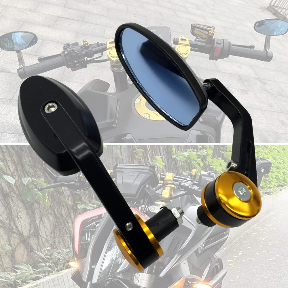 

Motorcycle 7/8" Handle Bar End Rearview Mirrors For Honda Suzuki Kawasaki Yamaha Sport Street Bike Scooter Cafe Racer Chopper