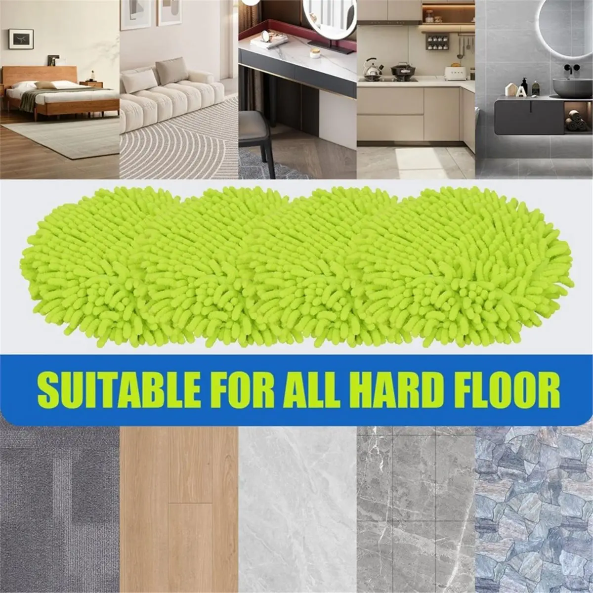4 Pcs Microfiber Pads for Steamer S7001 S7020 S7000amz S7000 S7001tgt S7201 S8201 S7005 S8001