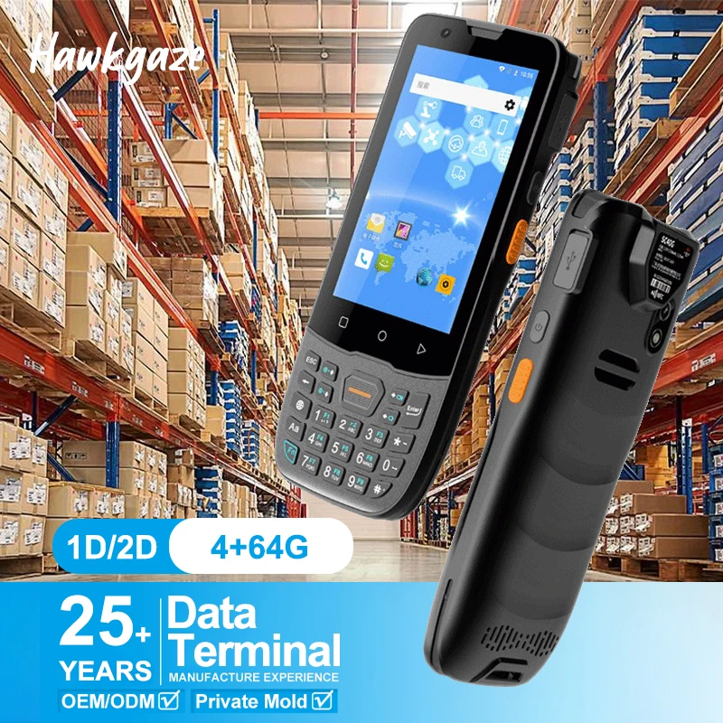4 Inch Full-Screen Android 11 Pda 8-Core 2.0ghz 4+64gb Handheld Terminal Pda 5000mAh Ip67 Rugged Barcode Scanner Pda