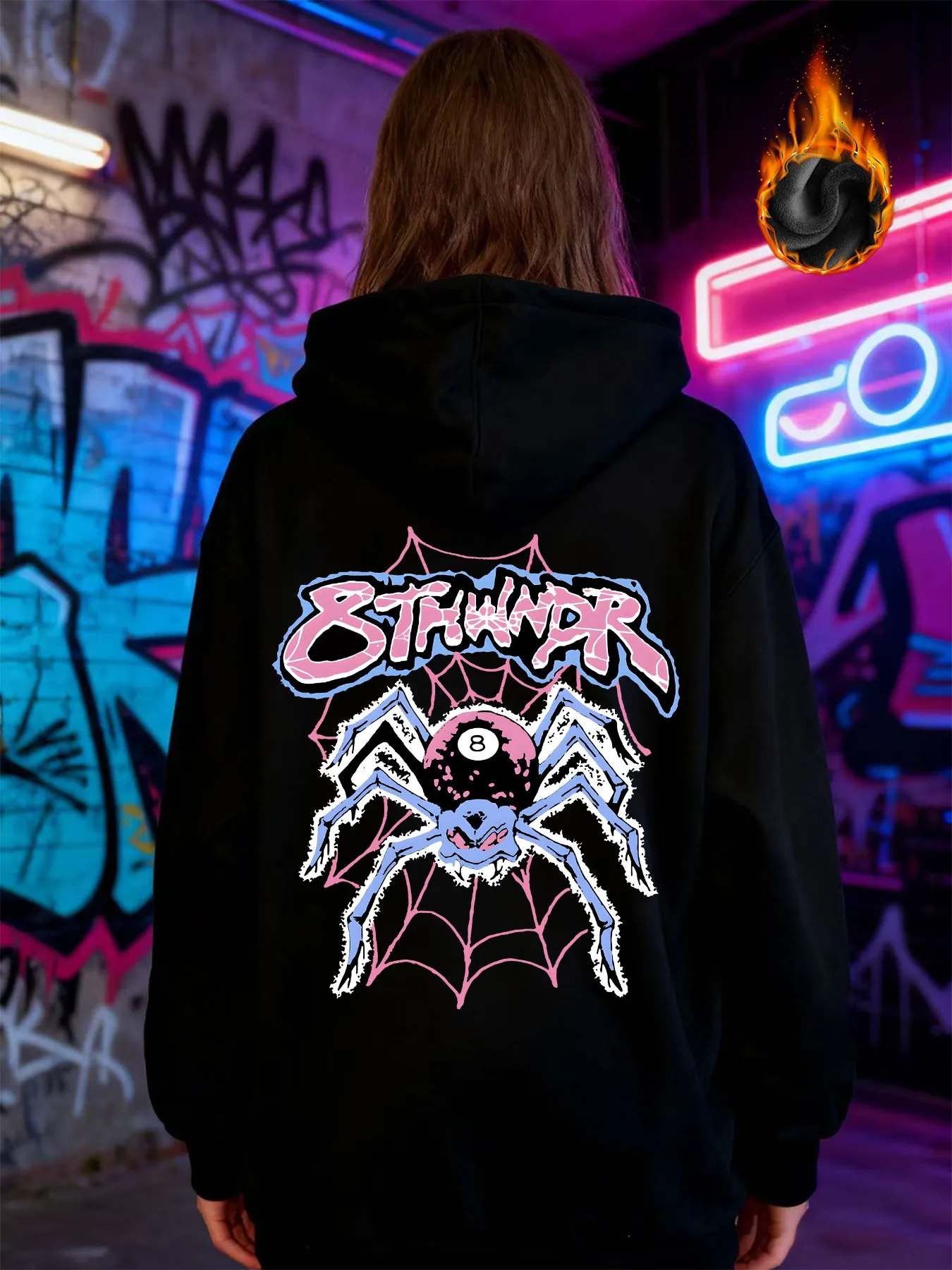 

Зимняя куртка Y2k с готическим принтом, толстая тяжелая бархатная черная куртка на молнии с капюшоном, тонкая темпераментная женская куртка в повседневном стиле для ленивых поездок на работу