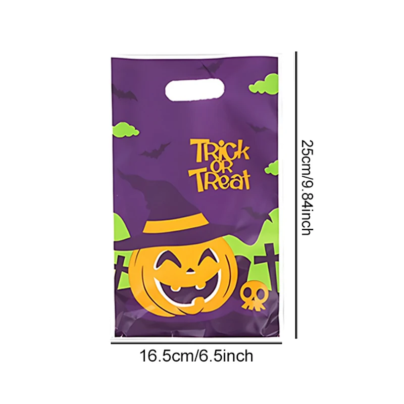 20-100PCS/Pack Halloween Gift Sacks Assorted Horror Graphics Pumpkin Witch Bat for Seasonal Promotion Event Giveaway Package ZYF