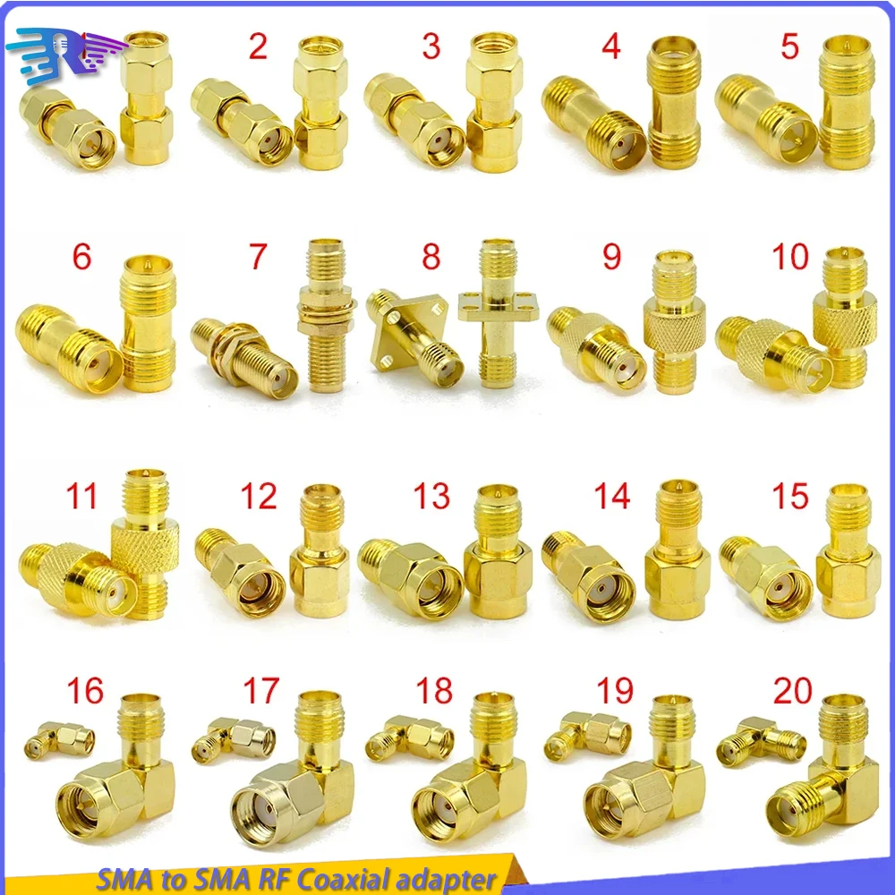 Connettore adattatore da SMA a SMA/ RP-SMA a SMA / RPSMA spina maschio e Jack femmina connettore coassiale RF dritto scorrevole per Antenna WIFI