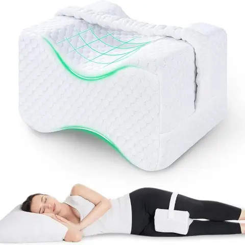 Knee Pillow for Side Sleepers with Straps, Soft Memory Foam Leg & Knee Pillow, memory foam leg pillow for side sleepers