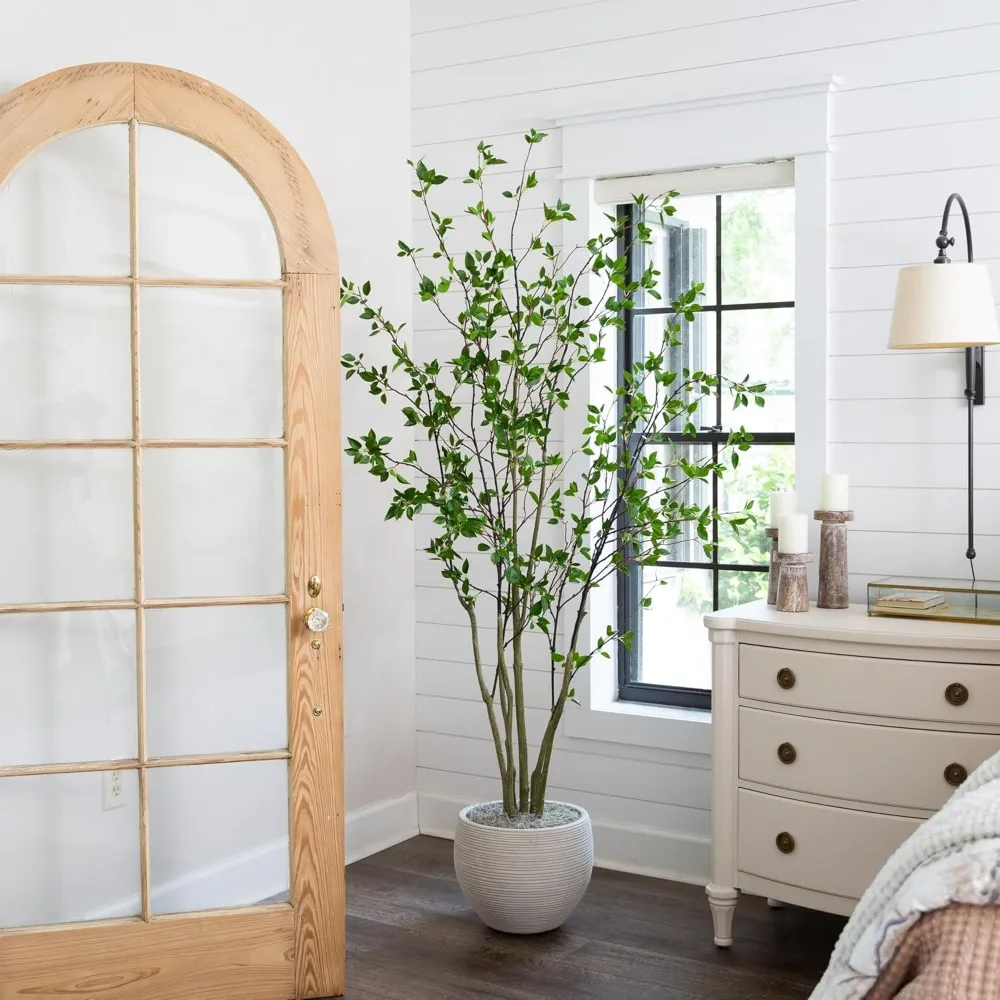 Sztuczne drzewko cytrusowe o wysokości 2,1 metra w minimalistycznym stylu do dekoracji wnętrz i zapewniające estetyczny wygląd.