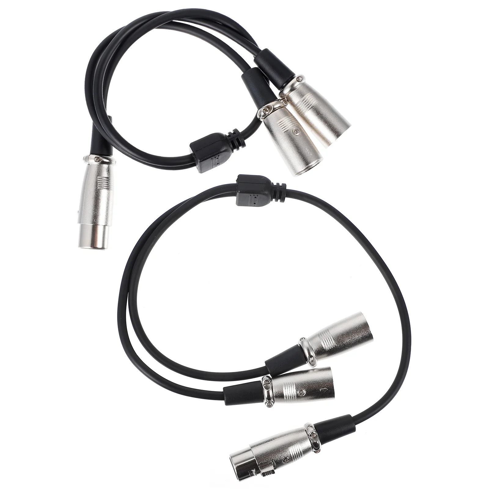 2 Pcs Female Mic Cable One Divided into Two Xlr Audio Adaptor Splitter Combiner