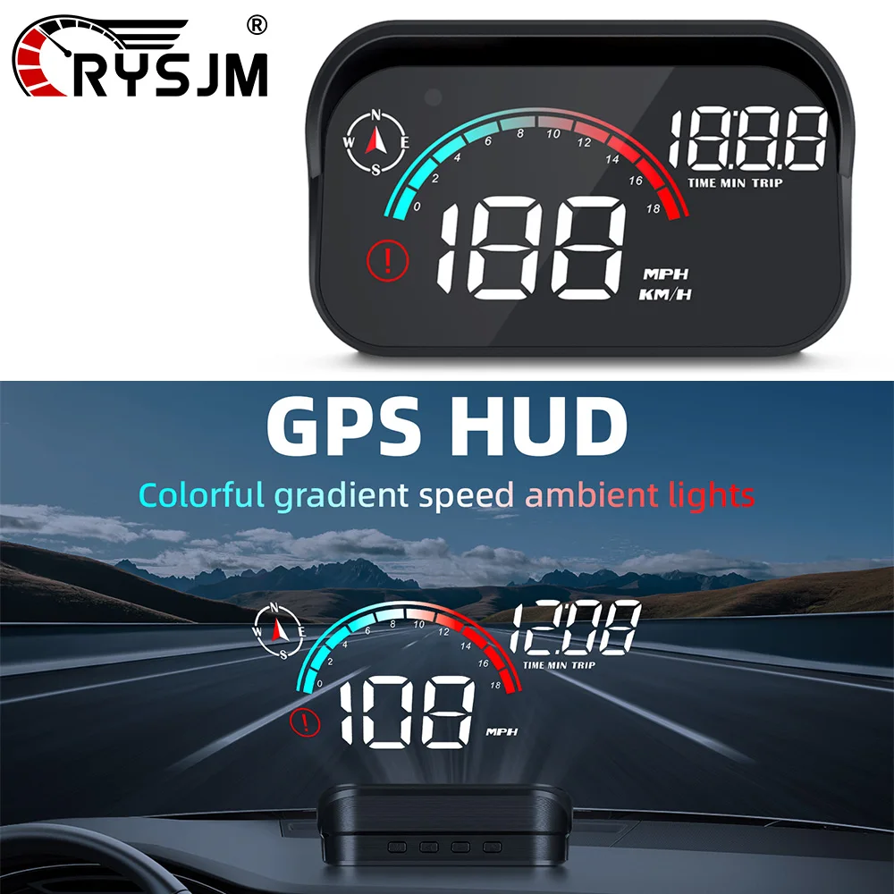 

M22 GPS Head Up Display Car HUD Speedometer Compass Windshield Projection On Glass Electronic Accessories With Overspeed Alarm