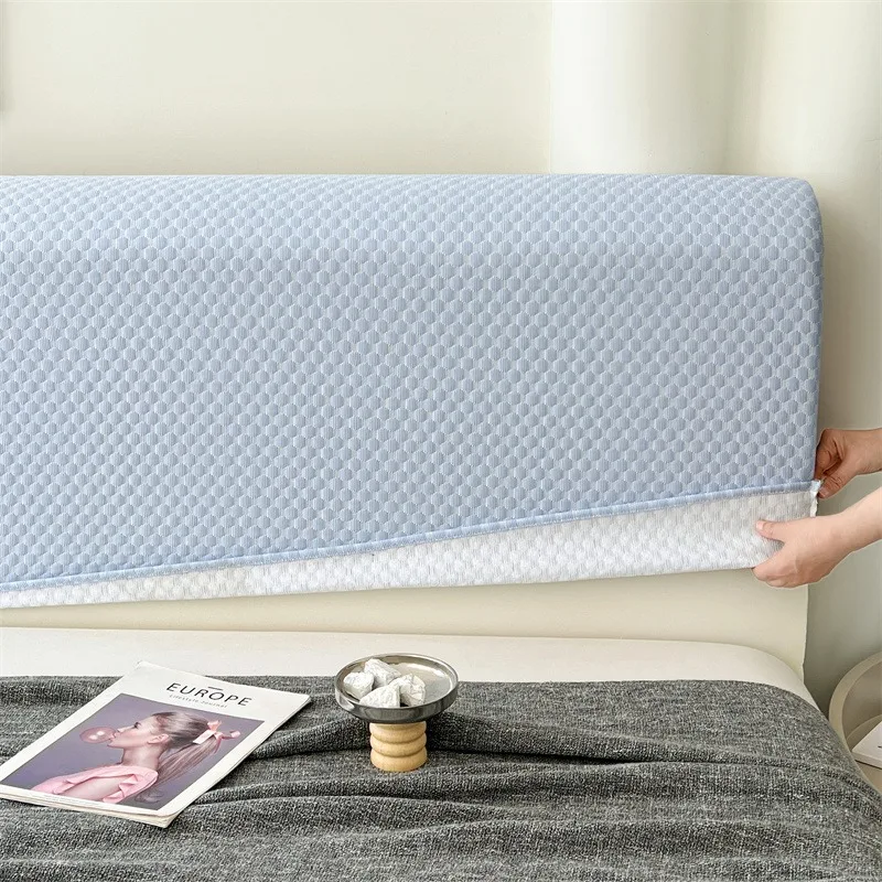 

1PC Soft Thick Cooling Bed Head Cover Headboard Cover All-inclusive Solid Bedside Bed Back Dust Protector Bed Head Slipcover