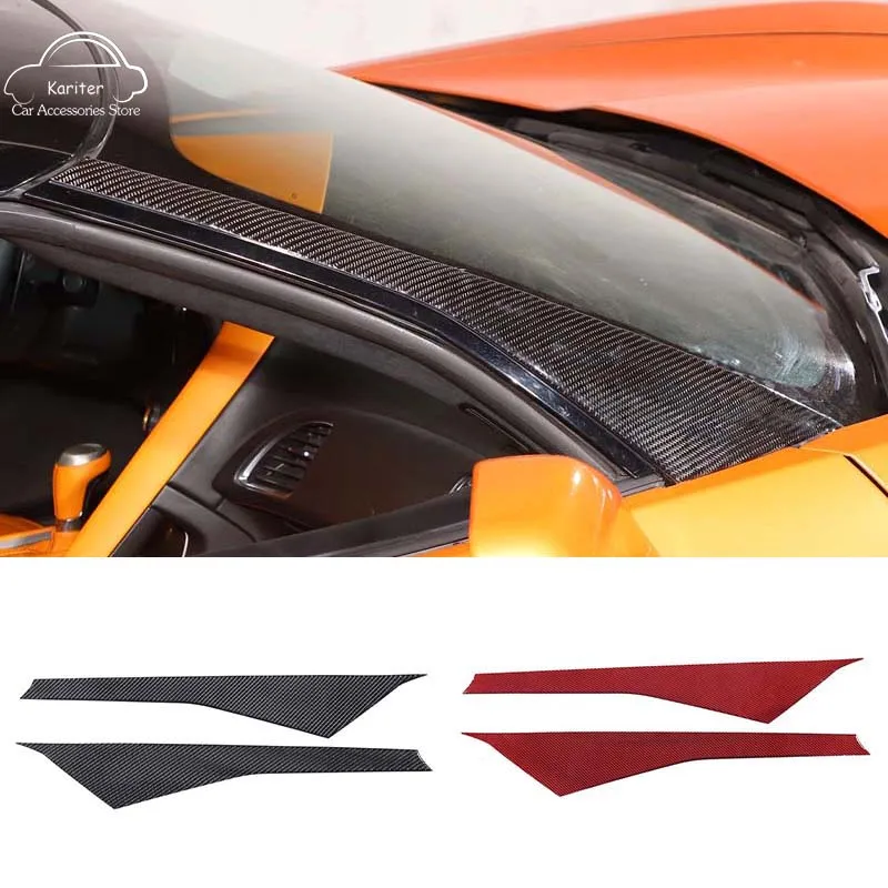 

For Chevrolet Corvette C7 2014-2019 Soft Carbon Fiber Car Front Pillar Panel A-pillar Decorative Sticker Exterior Accessories