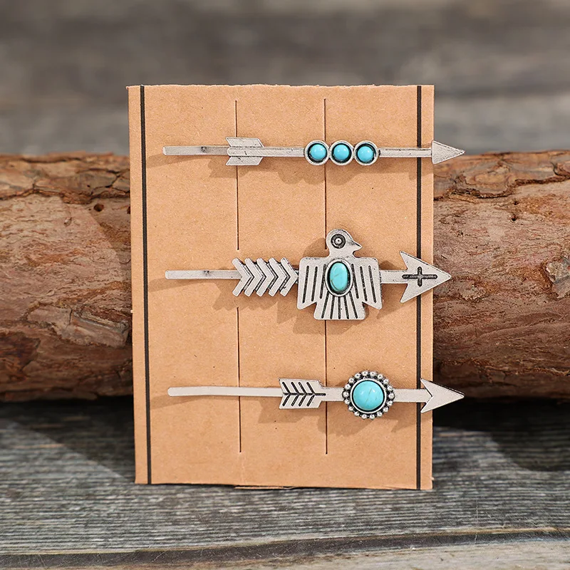 HAIR BOBBY PINS Set | Western Hair Pin Clips Barrette Pack | White or Turquoise Wedding Hair Accessories for Women Western Style