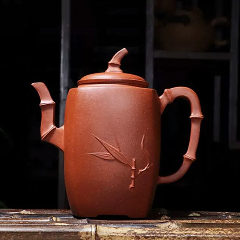 Imagem -05 - Grande Capacidade Autêntico Yixing Tea Pot Bule de Argila Roxa Chaleira de Beleza Ore Cru Handmade Tea Grupo Personalizado Guanyin Tie 350ml