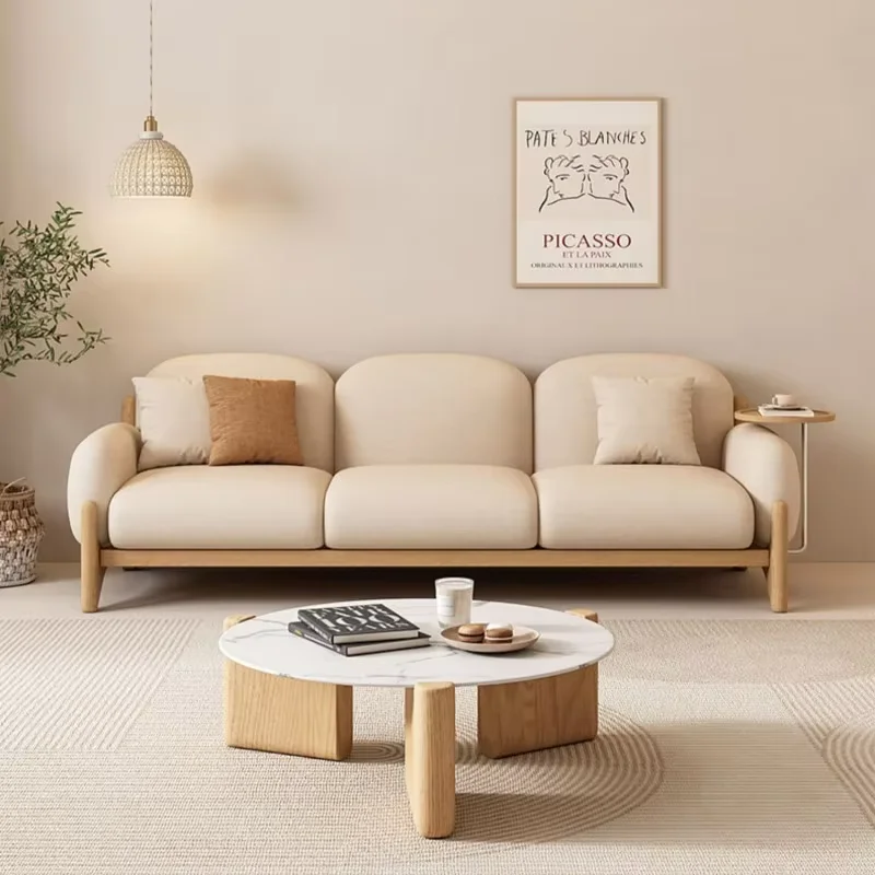 Waterproof Back Support Sofas Beige Wood Filler Modern Luxury Floor Sofas Salon Nordic Designer Divano Moderno Home Furniture