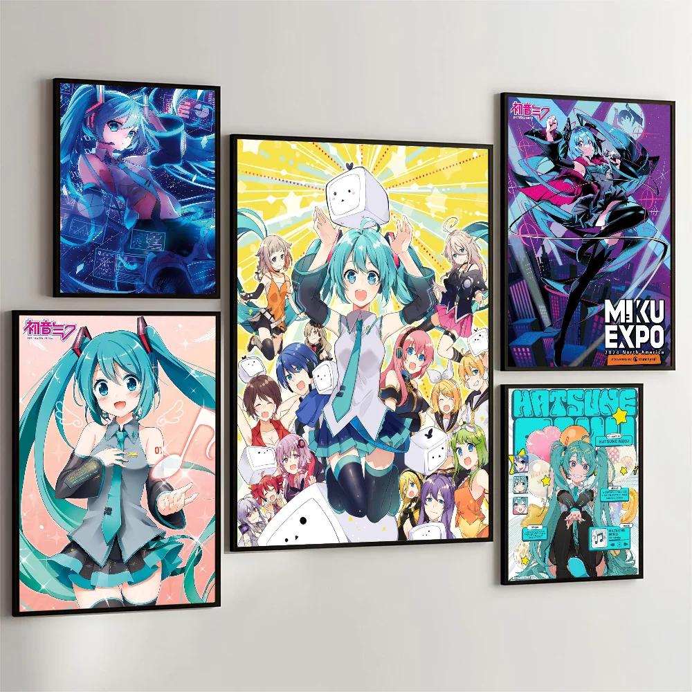 Virtual Idol H-Hatsunes M-MikU DIY Sticky Poster Whitepaper Prints Posters Artwork Vintage Decorative Painting