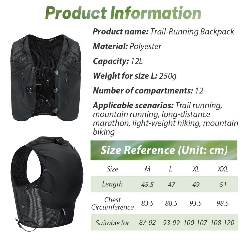 New Breathable Hydration Vest Trail Running Backpacks Lightweight Cycling Run Jogging Marathon Backpack Riding Bike Climbing Bag