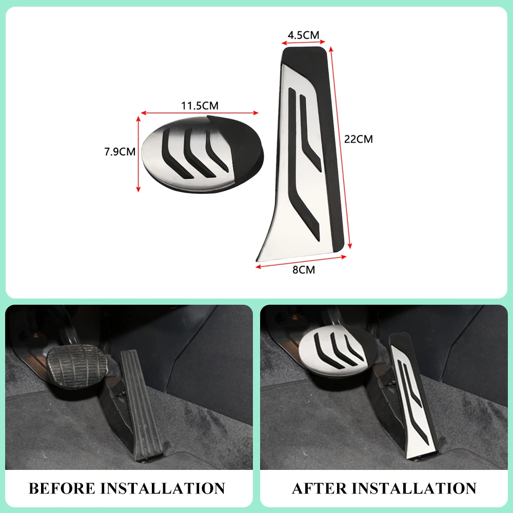 Pedales de coche para BMW X1 X2 F48 F39 F45 F46 F40 LHD, reposapiés, cubierta de almohadilla de Pedal, 216i 218i 220i 216d 218d 220d Active Gran Tourer