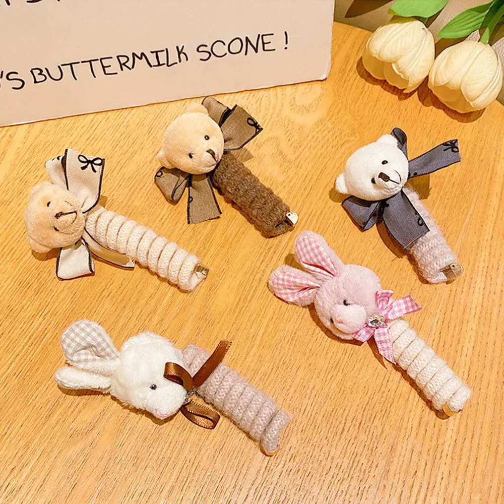 

Cartoon Little Bear Children's Plush Hair Rope Won't Damage Hair Sweet Girls Hair Hairband Telephone Wire Hair Tie