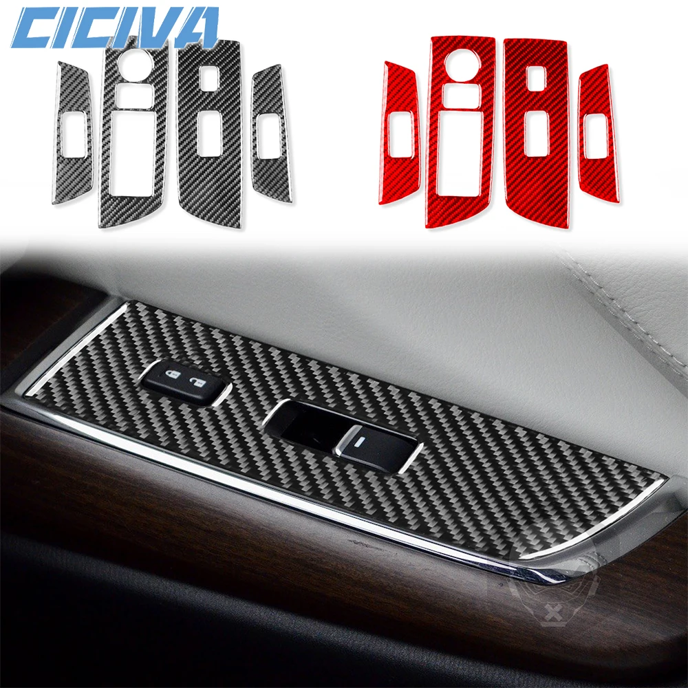 

For Mazda CX9 CX-9 2016-2023 Carbon Fiber Window Lift Control Button Panel Decoration Cover Car inside Trim Accessories Sticker