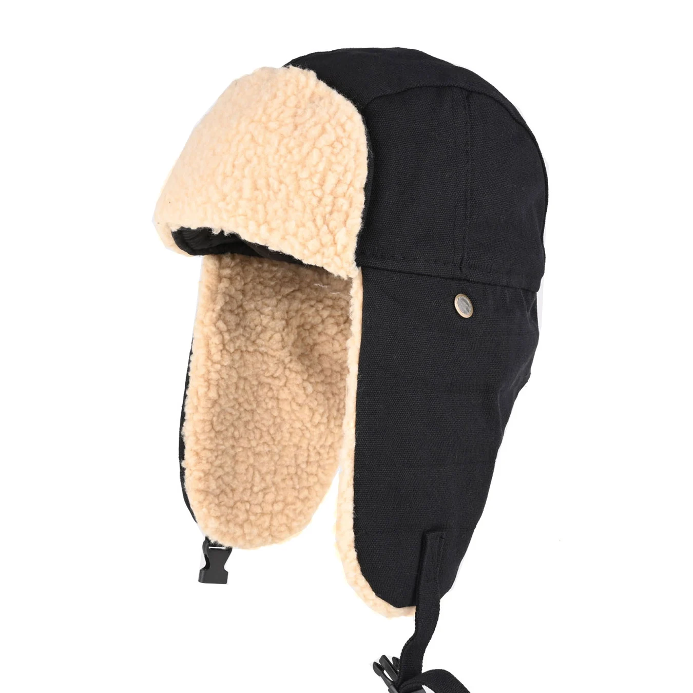 AliExpress Lamb Wool Winter Ear-Protecting Ski Hat, Aviator Hat, Thickened Warm Lei Feng Hat, Windproof and Cold-Resistant, Suitable for Outdoor Cycling, Ideal for Extreme Cold Weather Travel and Warmth.