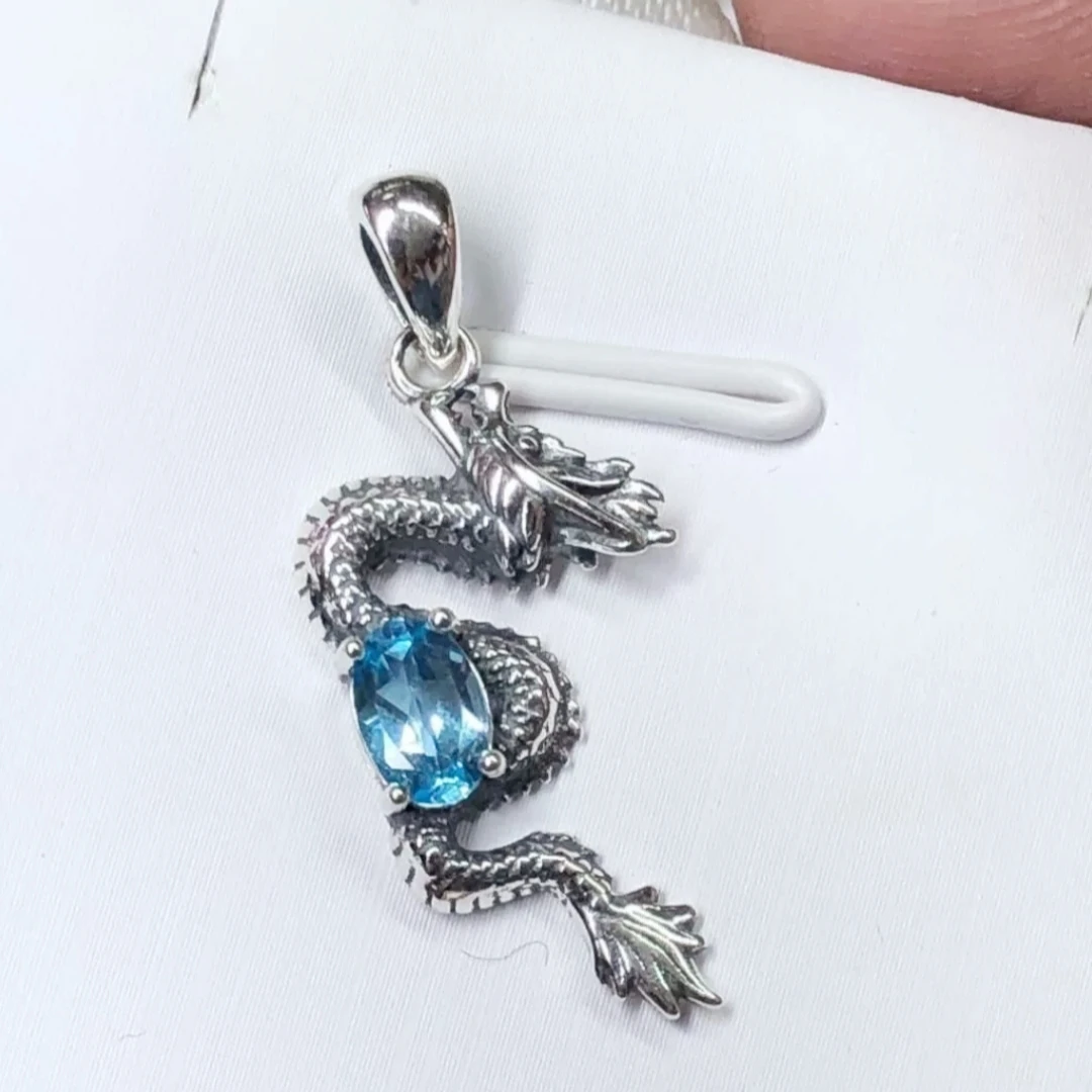 

KJJEAXCMY High clarity Natural Topaz S925 silver exquisitely Pendant Elegant and simple,Jewelry Design High-End Bestseller Gift