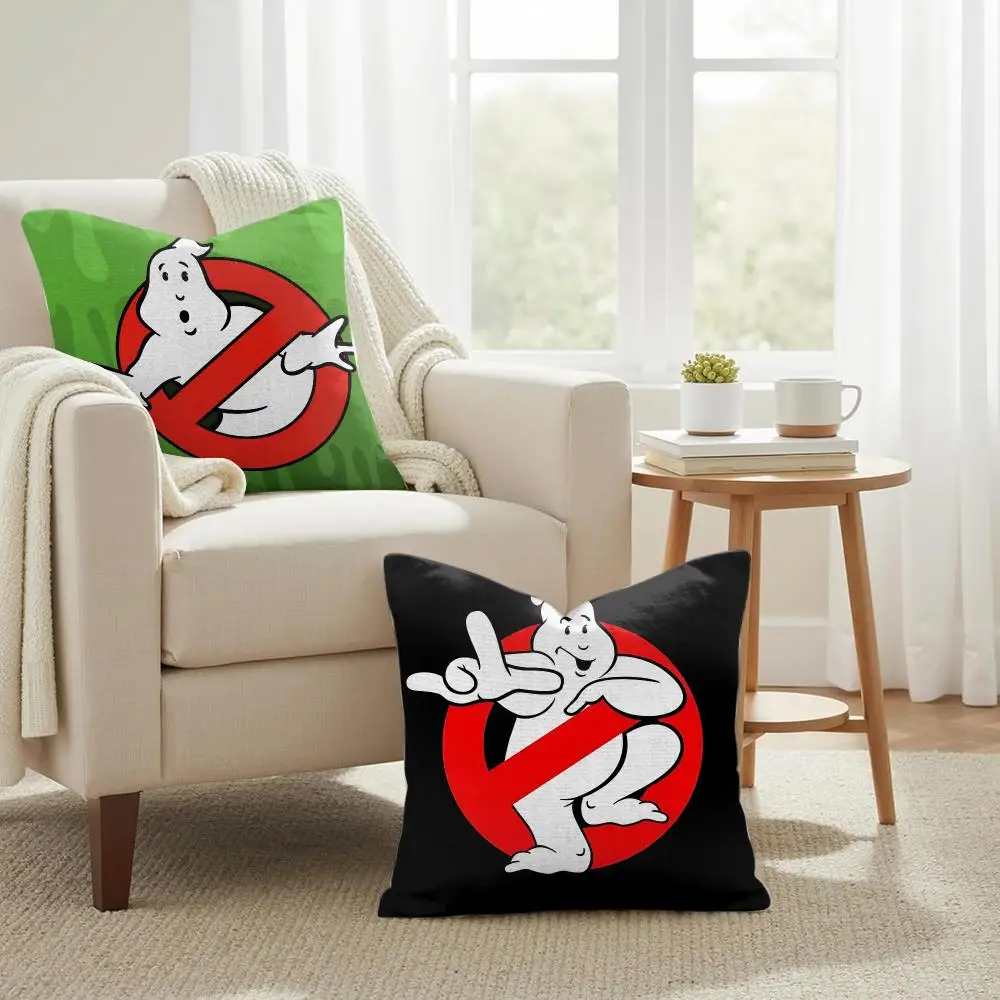 G-Ghostbusters Flim Movie Cushion Cover Natural Linen Organic Fabric Double-Sided Printing Sofa Home Decor Gift Pillow Case