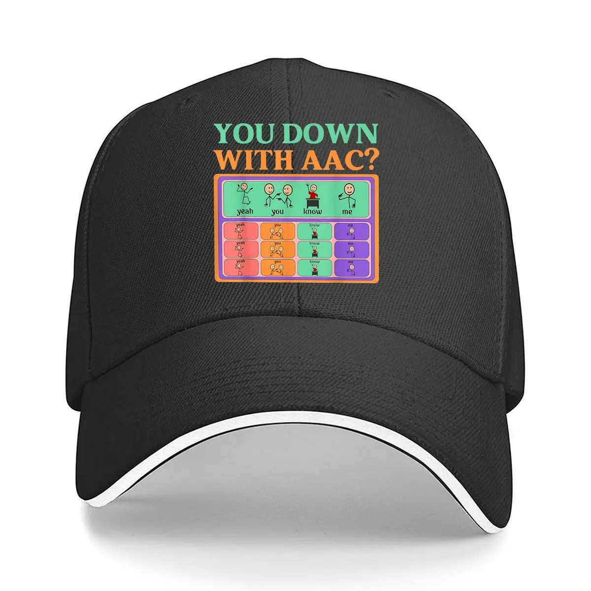 AAC Themed Fun Stick Figure Sandwich Baseball Cap