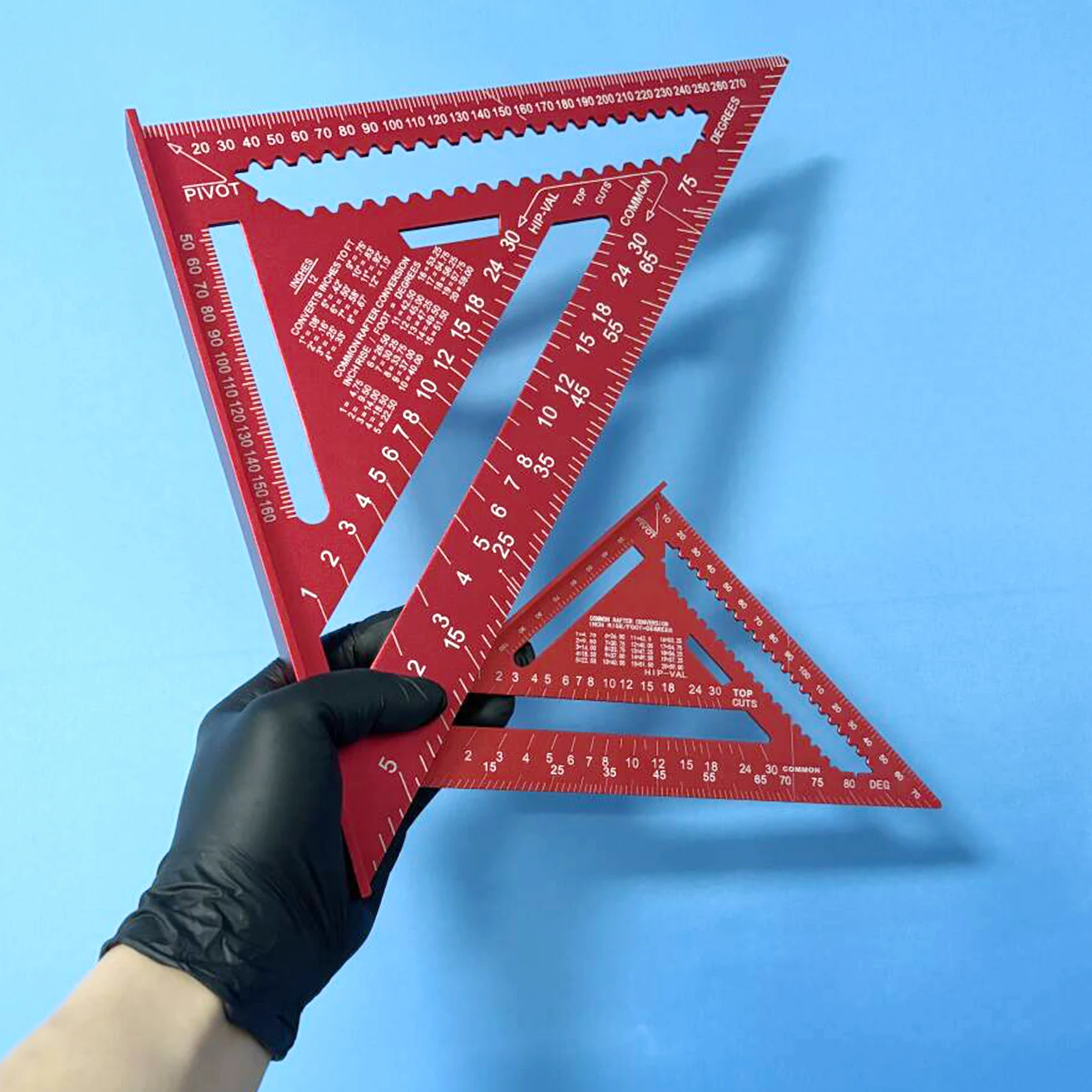 Woodworking Aluminum Alloy Triangle Gauges Measuring Gauging Tools High Precision Marker Angle Ruler Metric and Imperial
