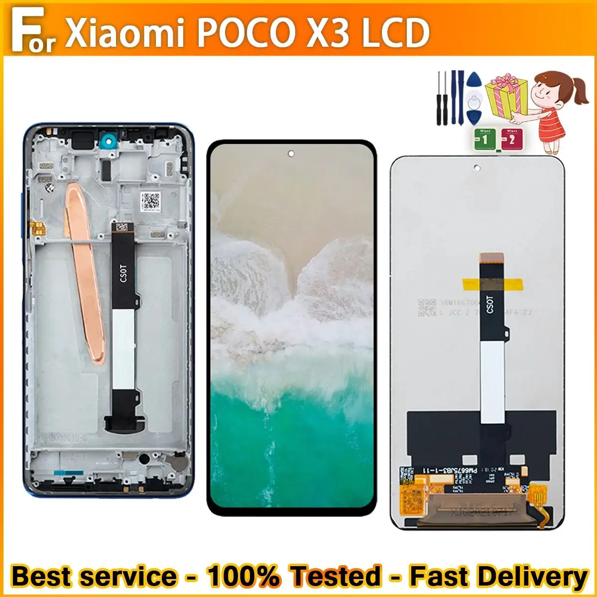 For Xiaomi POCO X3 LCD Display Touch Screen For POCO X3 Pro X3 NFC M2007J20CG LCD replacement NO Frame/With Frame