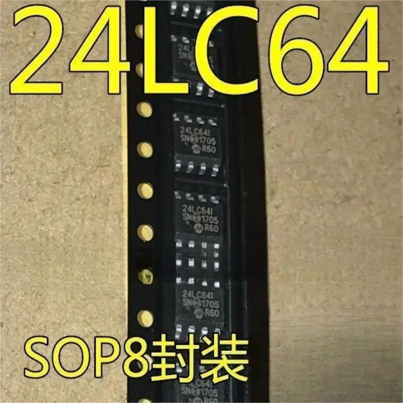 

50PCS Brand new original imported 24LC64 24LC64I PIC24LC64-I/SN SOP8 SMT 8-pin