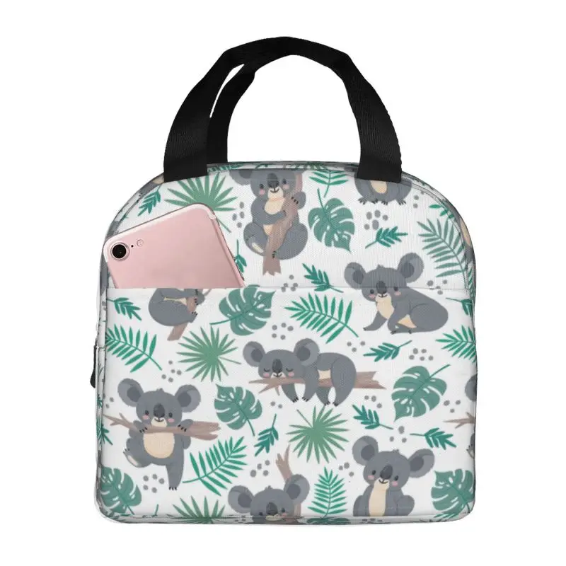 Custom Cute Australian Bears Koala Lunch Box Women Thermal Cooler Food Insulated Lunch Bag School Student Picnic Tote Bags