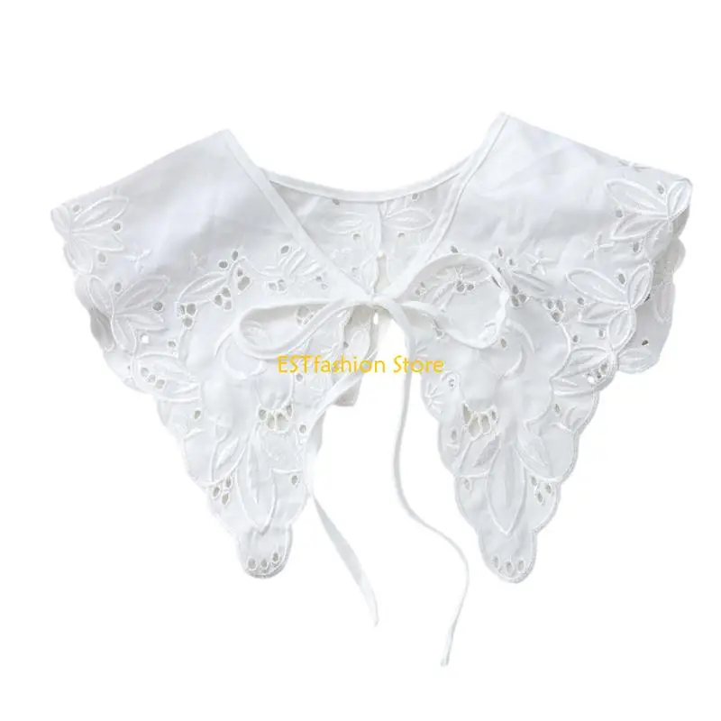 Y5GC Classical Detachable Collar Lace Embellished Neckline Accent For Formal Event