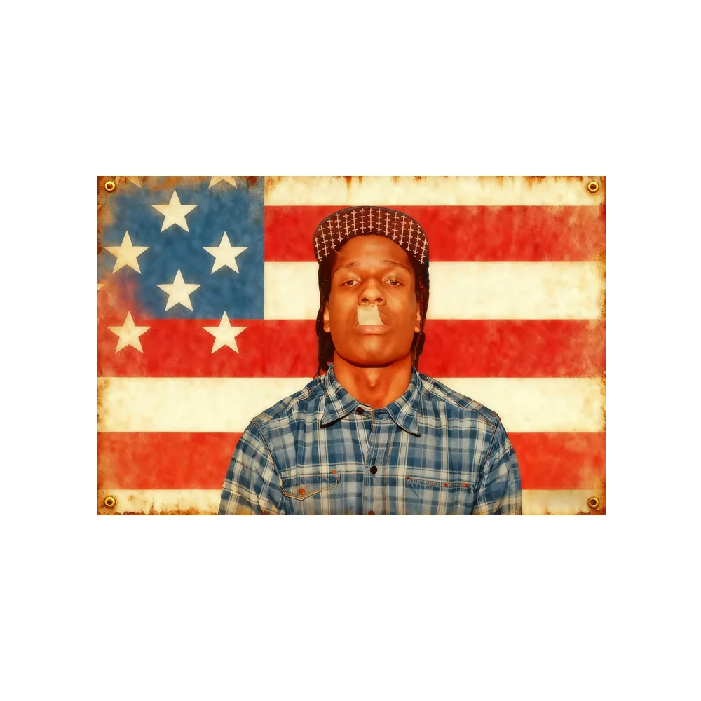 

2x3ft 3x5ft Vintage American Flag Hip Hop Wall Decor ASAP Rocky Tapestry Man Cave Wall Hanging Bedroom Living Room Home