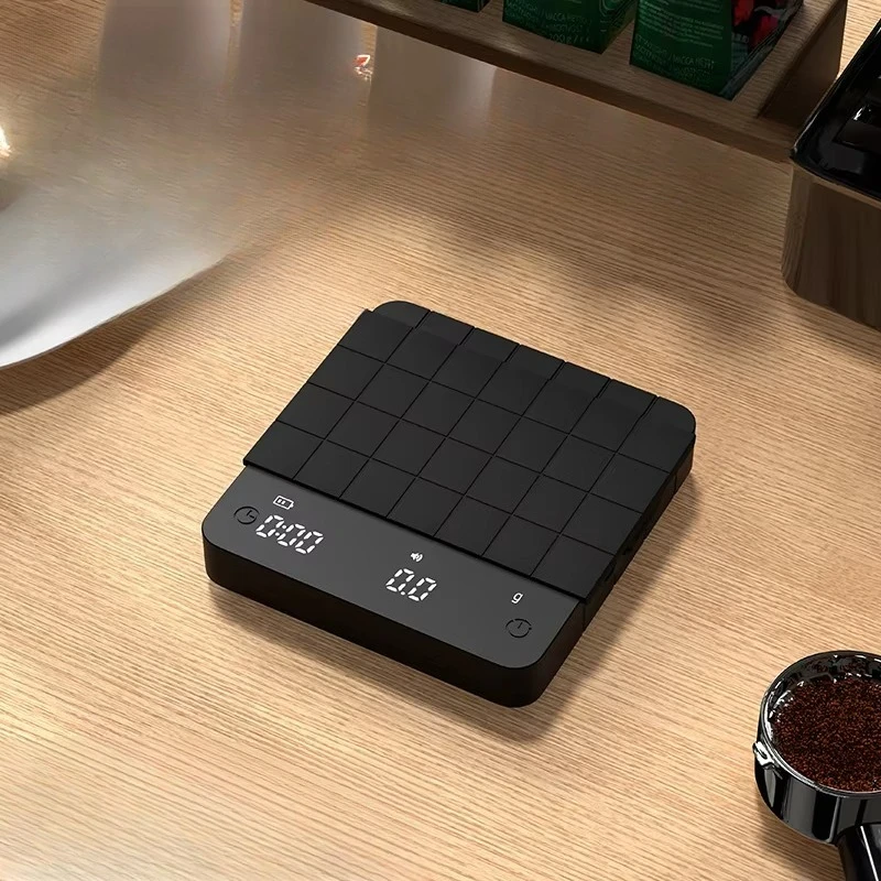 New Design Mini 2kg 0.1g Coffee Scale Silicone Pad Set Type C Rechargeable Espresso Digital Coffee Scale with Automatic Timer